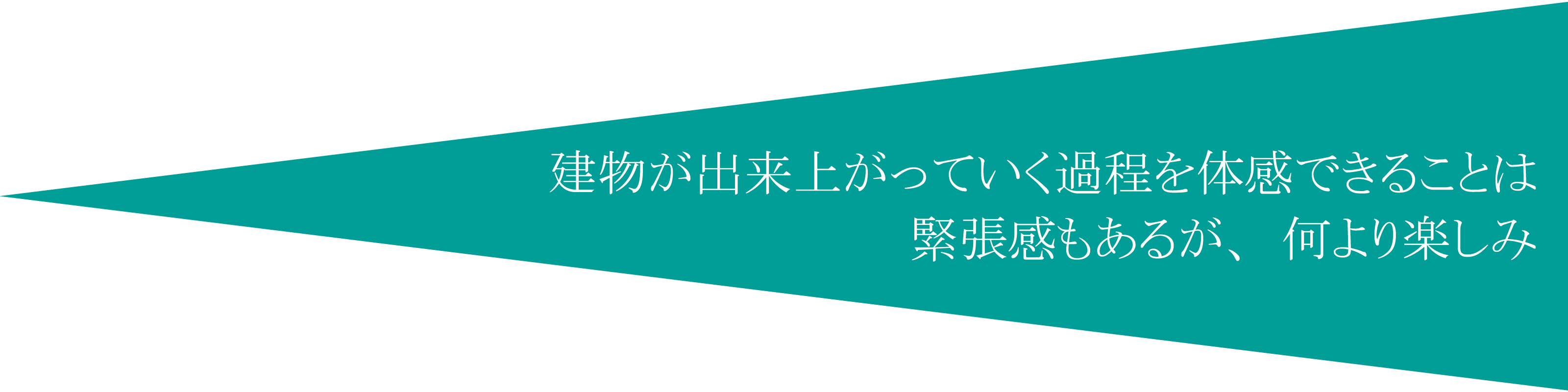 建物が出来上がっていく過程を体感できることは緊張感もあるが、何より楽しみ